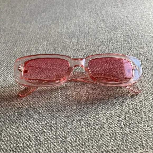 Pink Acetate Mod Sunglasses - Picture 2 of 2